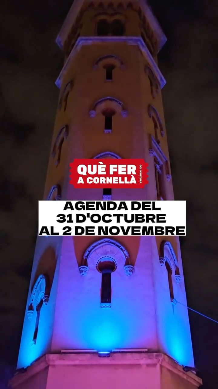 📝 AGENDA de les activitats culturals i familiars a fer a #Cornellà del divendres 31 d'octubre al diumenge 2 de novembre!!

#cornellà #cornella #cornellàdellobregat #cornelladellobregat #ajuntamentcornella #queferacornella