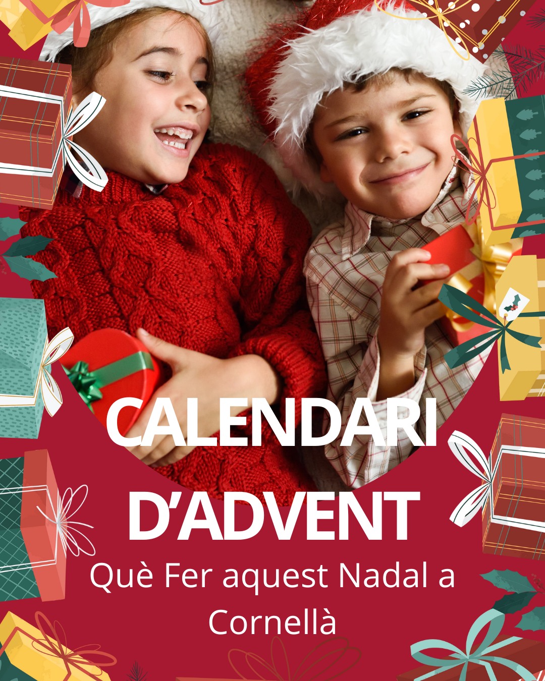 SORPRESA! A partir de demà 1 de desembre i fins al dia 24, cada dia publicarem una activitat per gaudir a la ciutat i totalment gratuïta. Les publicarem ben d'hora perquè algunes requereixen inscripció prèvia! 

I d'aquesta manera, tothom sabrà QUÈ FER A CORNELLÀ aquest Nadal! 

#cornella #Cornellà #cornelladellobregat #Cornellàdellobregat #baixllobregat #ajuntamentcornella #queferacornella #nadalacornella #nadal2025 #calendariadventcornella