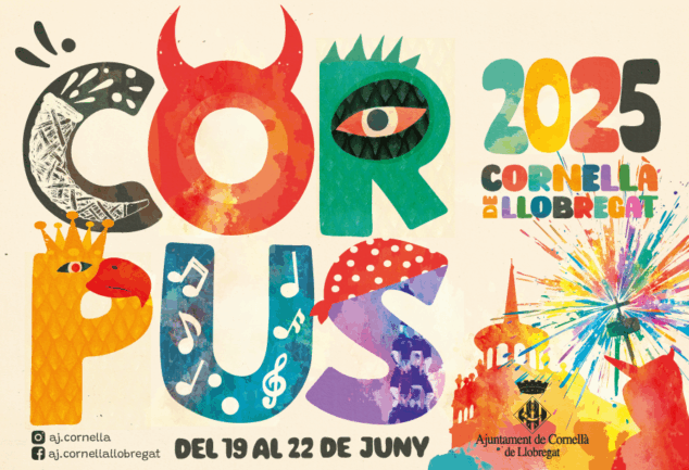 Cartell de Corpus 2025 a Cornellà de Llobregat.