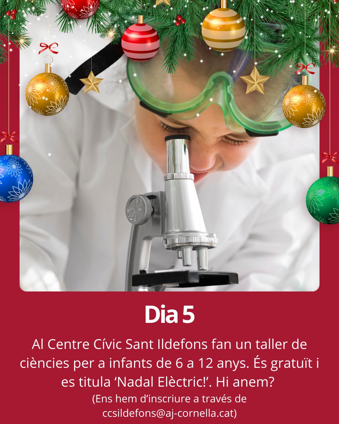 Què serà això del 'Nadal Elèctric'? 🤔 Si aneu al taller, ens expliqueu què tal l'experiència? 

#cornella #Cornellà #cornelladellobregat #Cornellàdellobregat #baixllobregat #ajuntamentcornella #queferacornella #nadalacornella #nadal2025 #calendariadventcornella